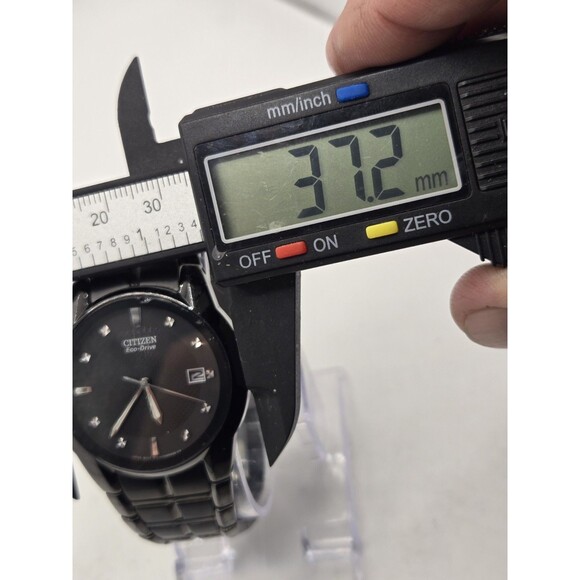 Citizen AU1054-54G Corso Eco Drive Black & Silver Stainless Steel Diamond Watch - Picture 7 of 14